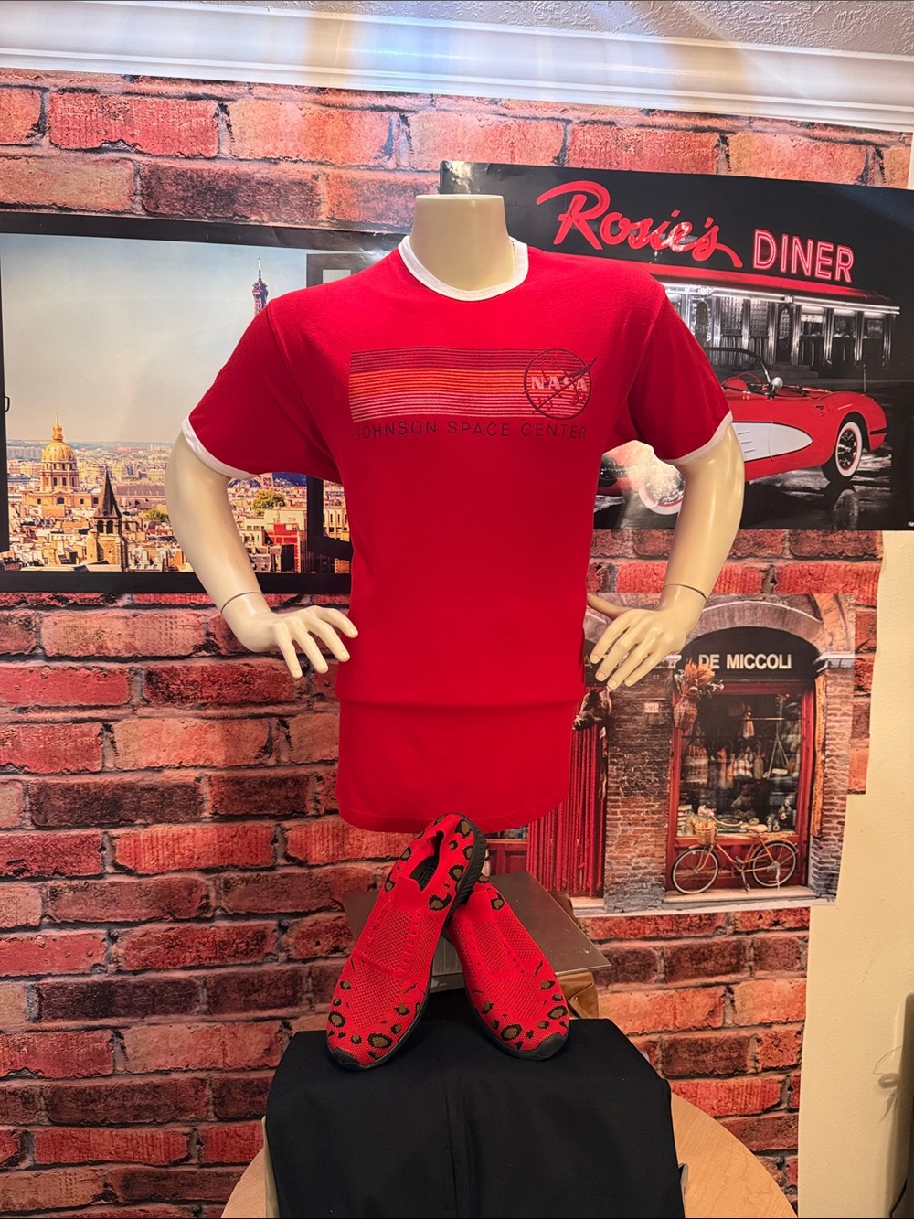 NASA Johnson Space Center Red Ringer Tee